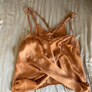 Bronze Lace Crop Cami